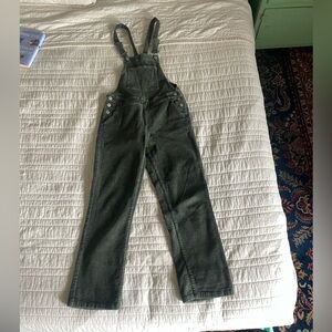 Rhythm Dark Green Denim Overalls with Adjustable Straps